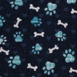Novelty Cotton Fabric 43 Blue Paw Prints