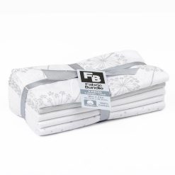 18 x 21 White Glitter Cotton Fabric Quarters 5ct by Keepsake Calico