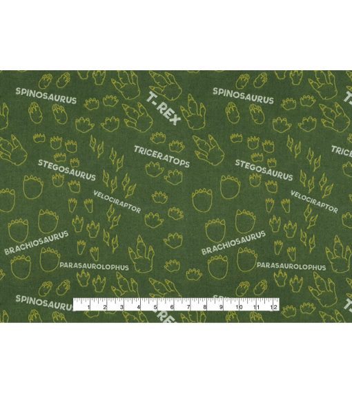 Dino Footprints Super Snuggle Flannel Fabric - Image 4