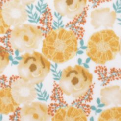 Yellow Floral Watercolor Anti Pill Plush Fleece Fabric