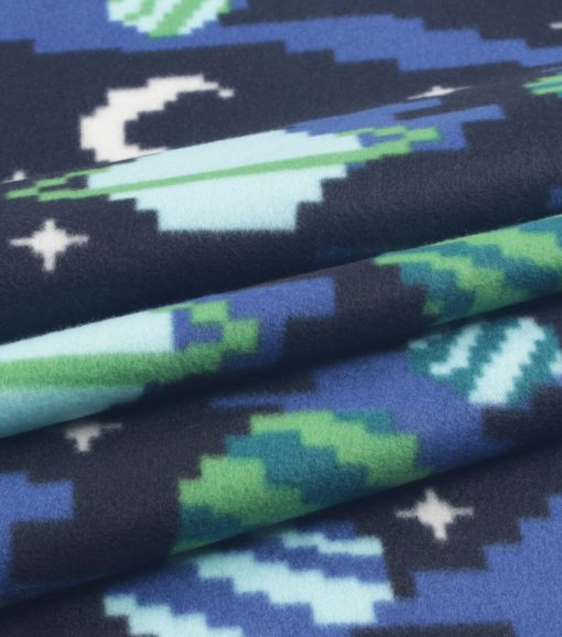 Pixal Space blizzard Prints Fleece Fabric - Image 3