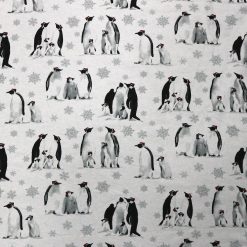 Penguins on White Super Snuggle Flannel Fabric