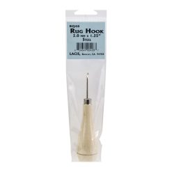 Lacis 2mmx1.25  Steel Primitive Rug Hook with Wood Handle