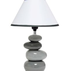 All The Rages 15 Ceramic Stacking Stones Lamp With White Fabric Shade