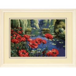 Dimensions 16x 11 Lakeside Poppies Needlepoint Kit