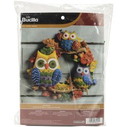 Bucilla 17 Owl Wreath Felt Applique Kit