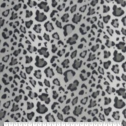Sew Lush Fleece Fabric Cheetah Grayscale