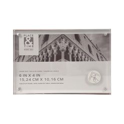 6 x 4 Wood   Acrylic Block Tabletop Picture Frame by Place   Time