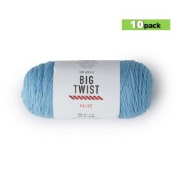 10pk Solid Cornflower Medium Weight Acrylic 380yd Value Yarn by Big Twist