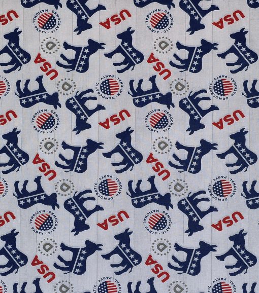 Democratic Donkeys Toss Patriotic Cotton Fabric - Image 2