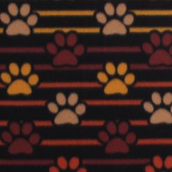 Paw Prints on Brown Stripes Blizzard Fleece Fabric