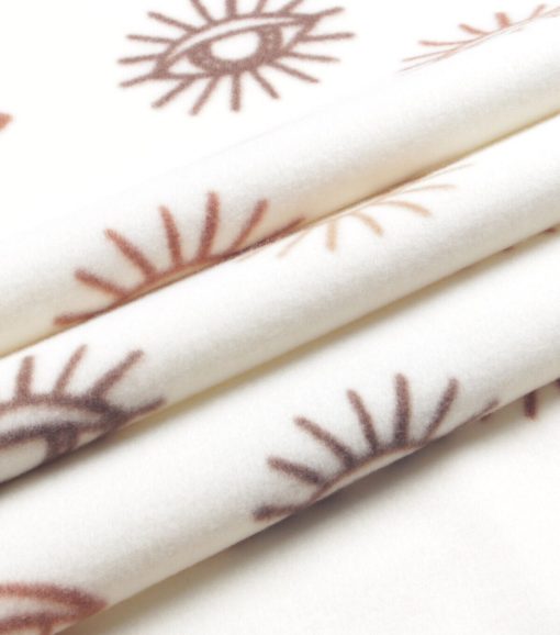 Cream Eye Blizzard Prints Fleece Fabric - Image 3