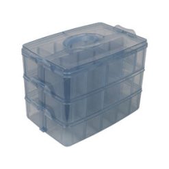 Everything Mary 10 Blue 30 Compartment Stackable Plastic Storage Box