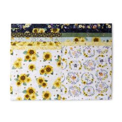 10 x 10Hi Fashion Batik Bees on White Cotton Fabric Squares 42pc