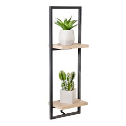 Honey Can Do 2 Tier Vertical Floating Wall Shelf