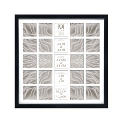 4 x 4 Black 25 Photo Collage Frame by Place   Time