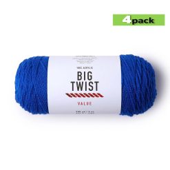4pk Solid Blue Medium Weight Acrylic 380yd Value Yarn by Big Twist