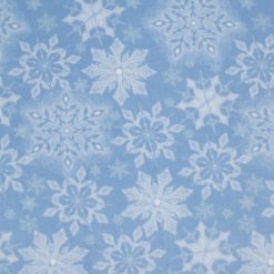 Intricate Snowflakes on Blue Anti Pill Fleece Fabric