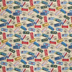 License Plates Scattered Super Snuggle Flannel Fabric