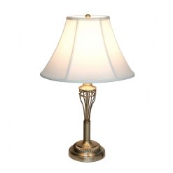 All The Rages Roma 3 Piece Brass Metal Lamp Set With White Empire Shades
