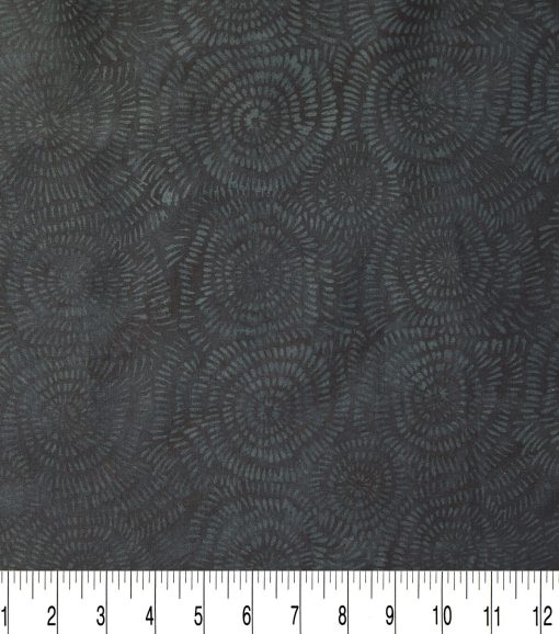 Black Dotted Circles Batik Cotton Fabric - Image 2