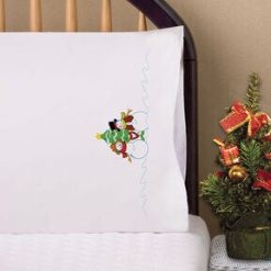 Design Works 30 x 20 Snow Couple Pillowcase Embroidery Kit 2pk