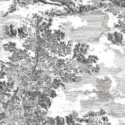 Surface Style 20.5  x 18  Charcoal Serene Scenes Peel   Stick Wallpaper