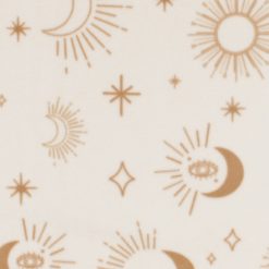 Sun   Moon on Ivory Anti Pill Fleece Fabric