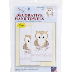 Jack Dempsey 17 x 28 Owl on Branch Stamped Decorative Hand Towels 2pk