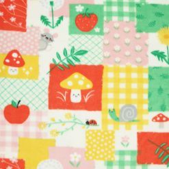 Red Spring Patchwork Anti Pill Plush Fleece Fabric by POP!