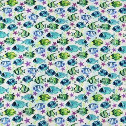 Super Snuggle Bright Ocean Fish Flannel Fabric