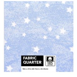 18 x 21 Stars on Blue Cotton Fabric Quarter 1pc by Keepsake Calico