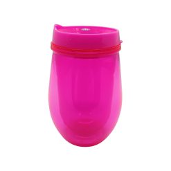 12oz Hot Pink Transparent Plastic Wine Tumbler by Happy