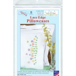 Jack Dempsey 2pk Field of Flowers Stamped Lace Edge Pillowcases