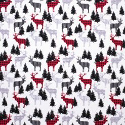 Patterned Deer   Trees Super Snuggle Christmas Flannel Fabric