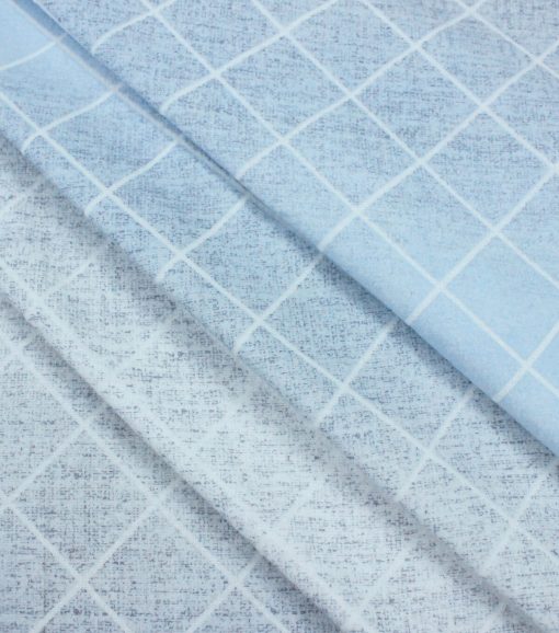 Grid Blue Super Snuggle Flannel Fabric - Image 2