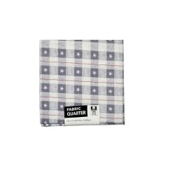 Americana Plaid Stars Navy Cotton Fabric Quarter