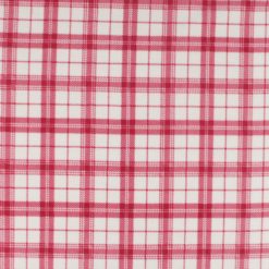 Cream   Red Plaid Anti Pill Fleece Fabric