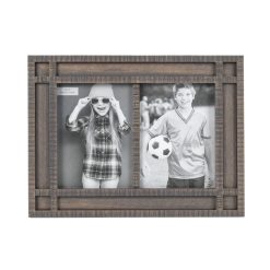 5 x 7 Gray Wood 2 Picture Wall   Tabletop Picture Frame