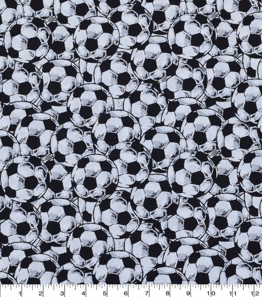 Packed Soccer Balls Novelty Cotton Fabric - Image 2