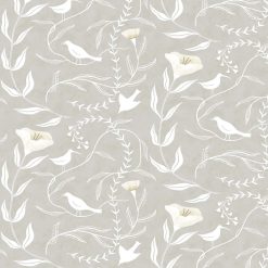 Elana Gabrielle 20.5  x 18  Flax Birdsong Peel   Stick Wallpaper