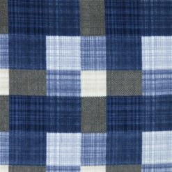 Blue   Gray Sketched Plaid Anti Pill Fleece Fabric