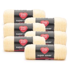 Red Heart Super Saver Brushed 260yds Worsted Acrylic Yarn 6 Bundle