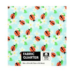 Ladybug 1-Piece Cotton Fabric Quarter