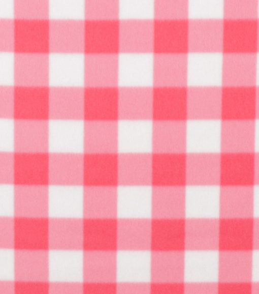 Pink Gingham Blizzard Fleece Fabric
