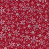 Snowflakes on Red Christmas Cotton Fabric