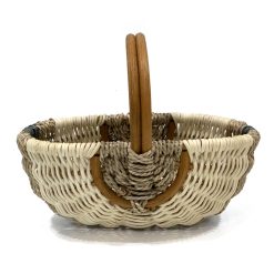 12 x 8 Seagrass   Rattan Basket With Handle by Place   Time