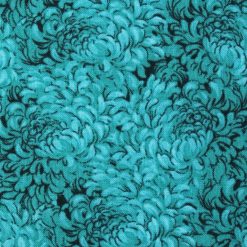 Teal Packed Petals Quilt Cotton Fabric by Keepsake Calico