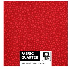 18 x 21 Red Tonal Dots Cotton Fabric Quarter 1pc by Keepsake Calico