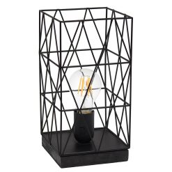 All The Rages Black Geometric Square Metal Table Lamp